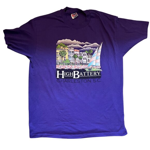 Hanes Other - Vintage Hanes High Battery Charleston S.C. Purple Graphic T-Shirt XL 90s USA